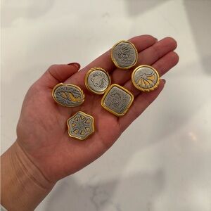 Gold and Silver tone Seashell Decorative Button Covers